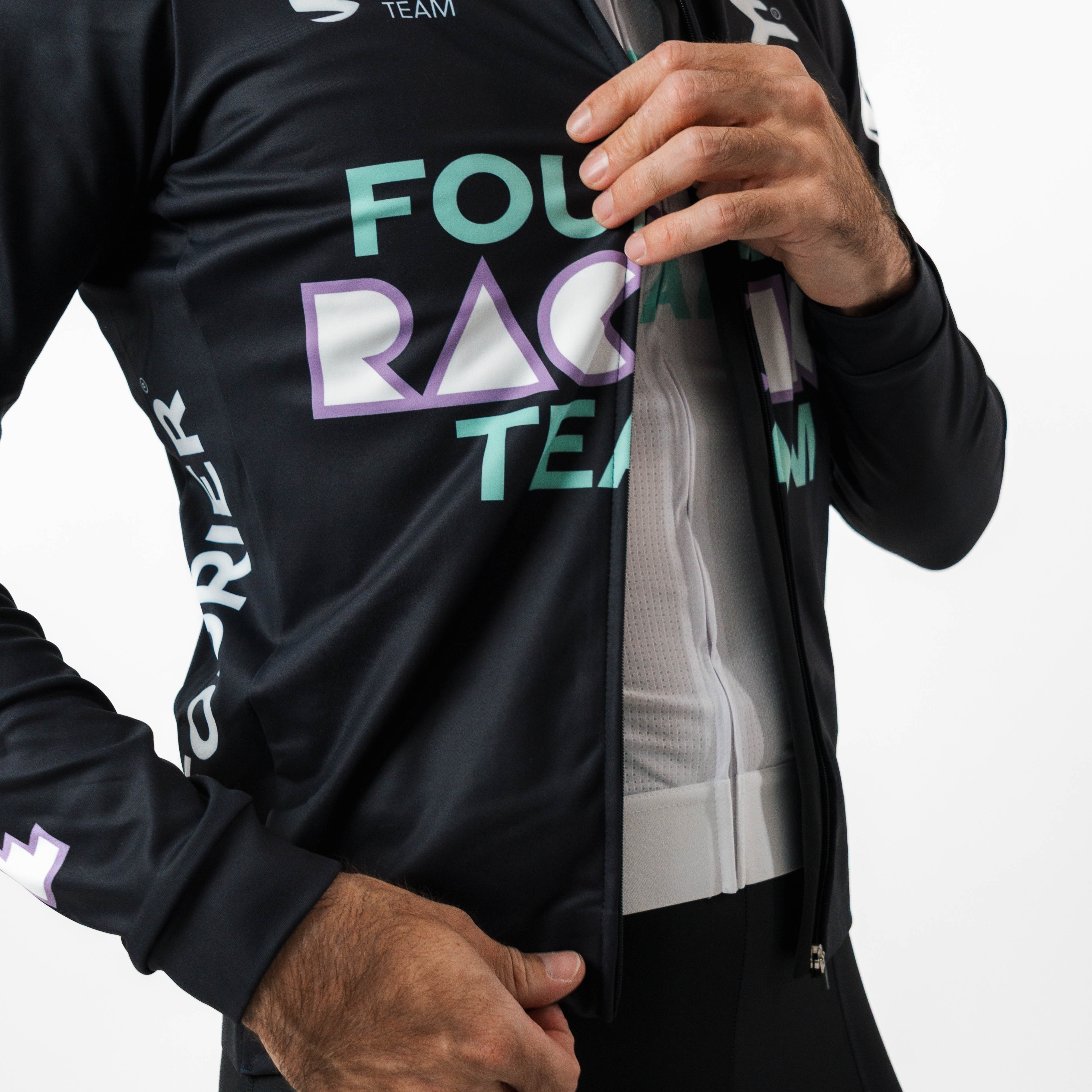 FLEECE FRT NEGRO LONG