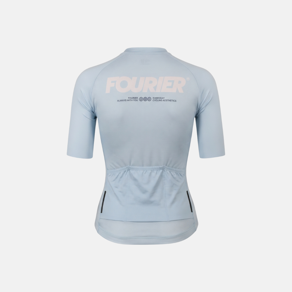 SS26 Mid Kurzarm-Radtrikot Damen Himmelblau – Ansicht 4 – FOURIER