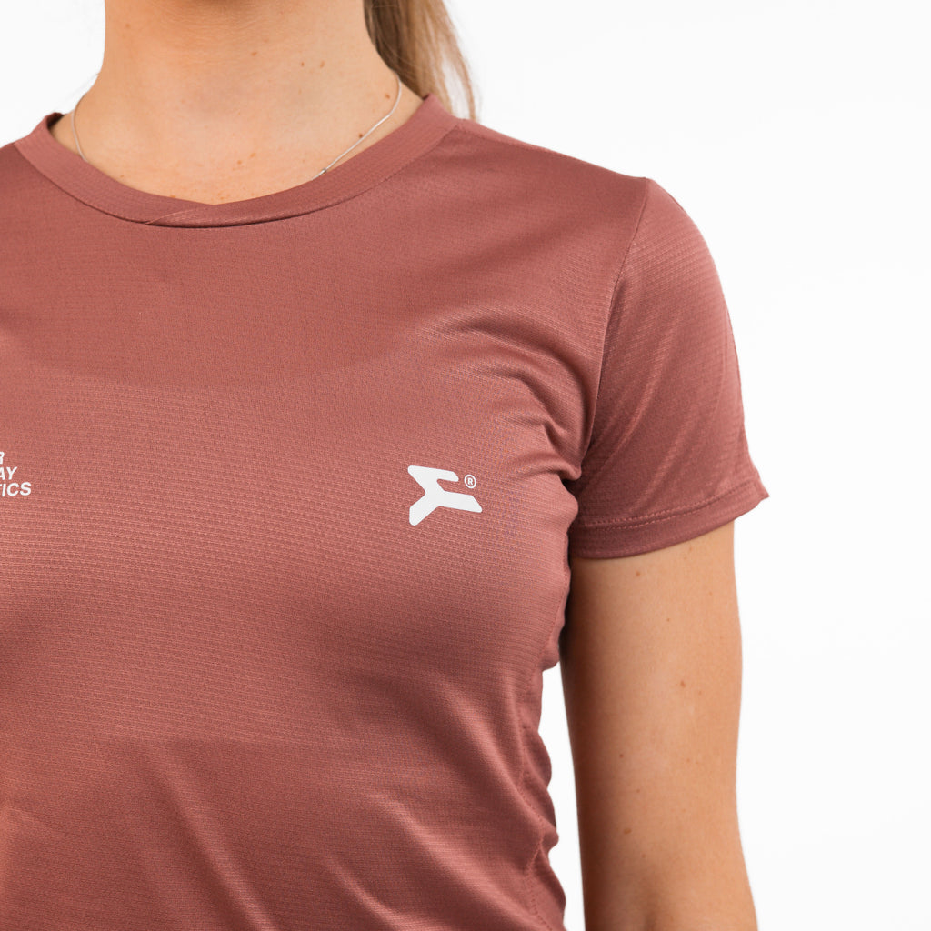 RUNNING T-SHIRT GRANATE MUJER