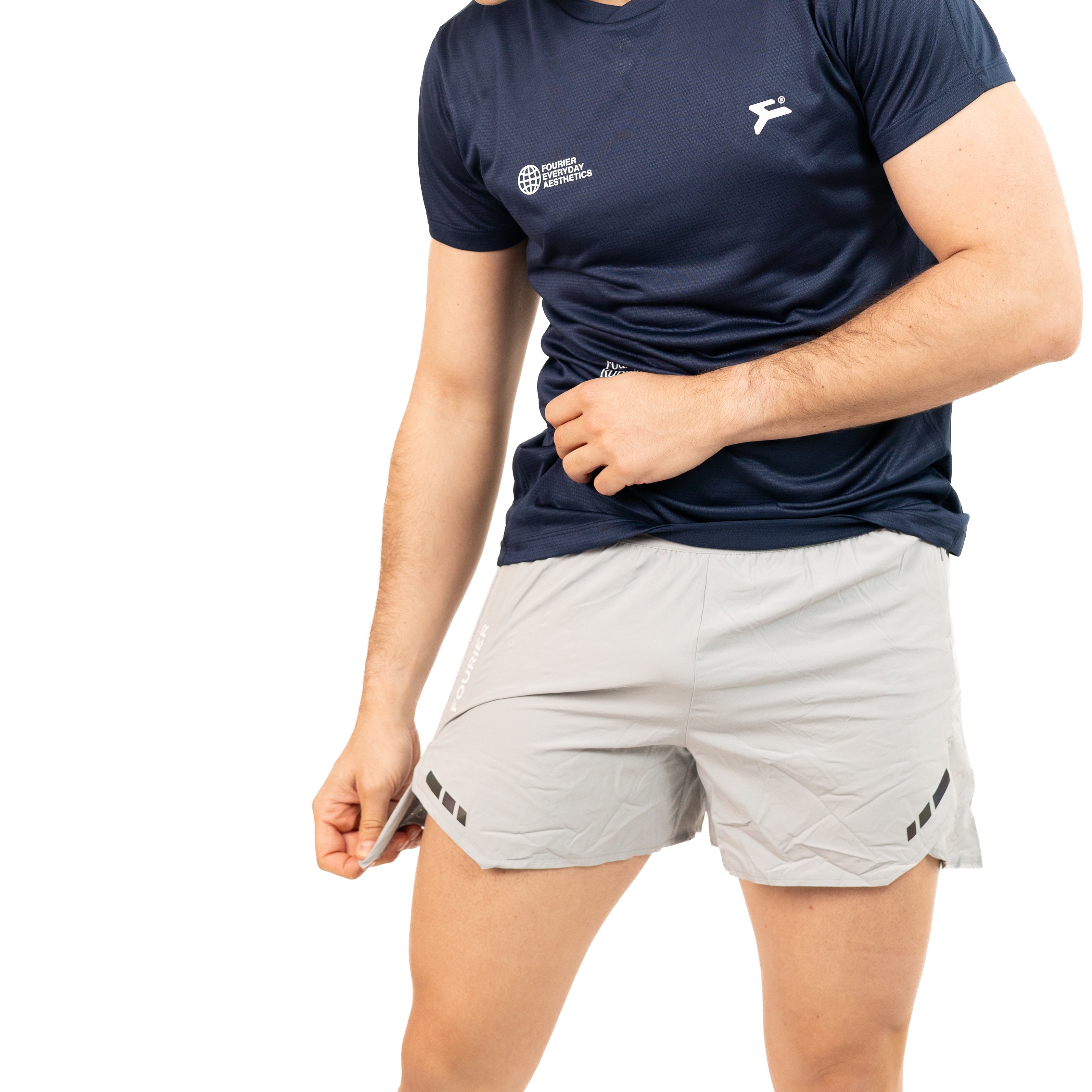 SHORTS RUNNING GRIS HOMBRE